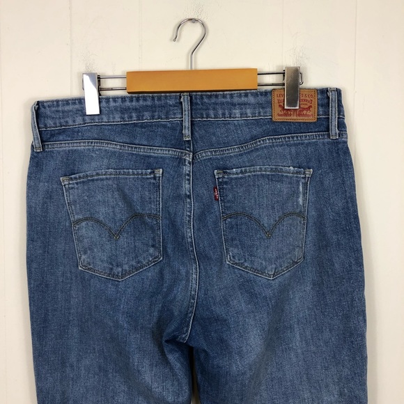 Levi's 721 High Rise Skinny Jeans Patch Knees Sz 32 - Picture 11 of 14